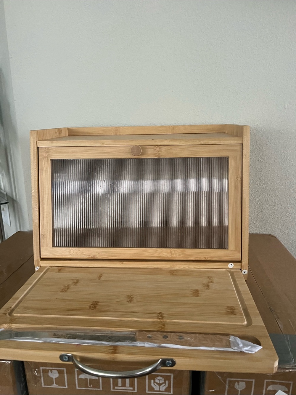 Bamboo Bread Box with Roll-Top Lid